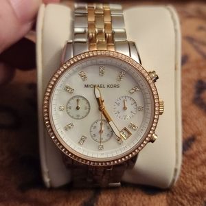 MICHAEL KORS crystal watch, gold, rose gold, silve